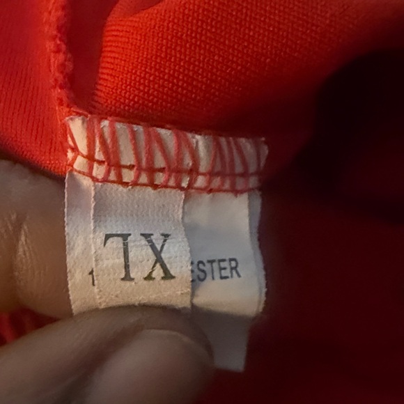 Vibrant Red and White Varsity Jumpsuit - Picture 5 of 5